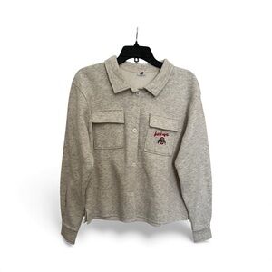 GAMEDAY OHIO STATE BUCKEYES BUTTONDOWN Fleece Sweatshirt Material SHACKET Medium